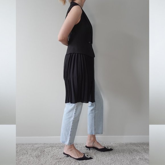 Actuel Black Double Breasted Asymmetrical Vest Size S - Picture 7 of 10